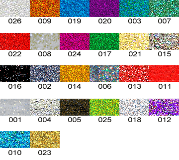 Metal Flake Size Chart