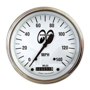 Photo1: MOON Equipped 4 5/8inch 140MPH Speed Meter   (White)