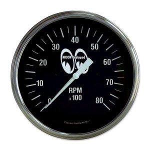 Photo1: MOON Equipped 4 5/8inch 8000RPM Tachometer   (Black)