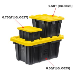Photo6: Tool Box Black Bin with Yellow Lid 0.7L (0.75 QT)