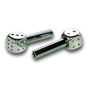 Photo1: Chrome Plated Dice Door lock Knob