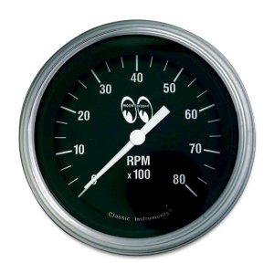 Photo1: MOON Equipped 3 3/8inch 10000RPM Tachometer  (Black)