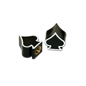 Photo1: Black Spade Air Valve Caps