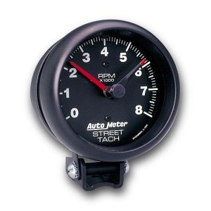 Photo1: Performance  8000RPM Street Tachometer Cylinder for 4/6/8 Black