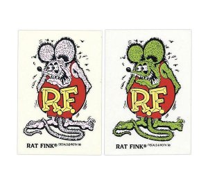 Photo1: Rat Fink Made in USA Metal Flake 9x5.7cm