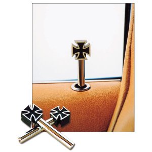 Photo1: Iron Cross Black Door lock Knob