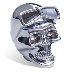 Photo1: Chrome Shift Knob Skull with Goggles