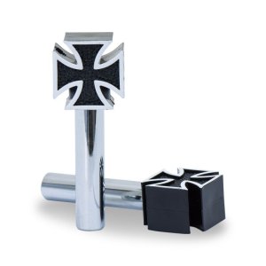 Photo4: Iron Cross Black Door lock Knob
