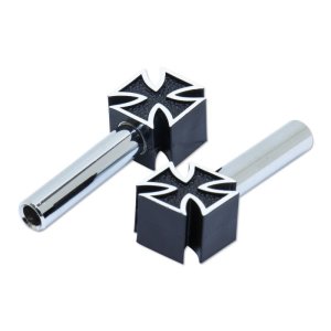 Photo2: Iron Cross Black Door lock Knob