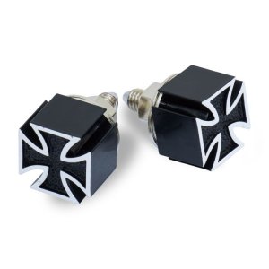 Photo1: Iron Cross Black License Bolt