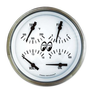 Photo1: MOON Equipped 4 5/8inch QUAD Gauge (White)