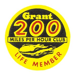 Photo1: HOT ROD Sticker Grant 200 MILES PER HOUR CLUB LIFE MEMBER Sticker