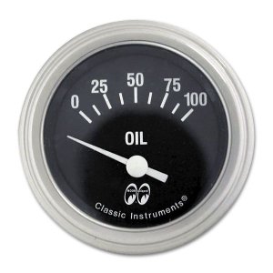 Photo1: MOON Equipped 2inch Oil Pressure (Electric)   (Black)