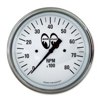 MOON Equipped 4 5/8inch 8000RPM Tachometer   (White)