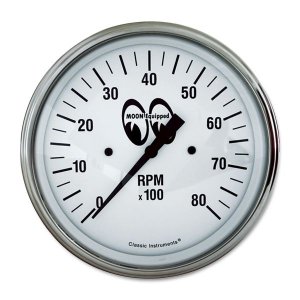 Photo1: MOON Equipped 4 5/8inch 8000RPM Tachometer   (White)