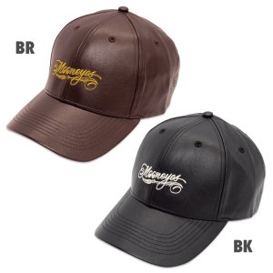 Photo2: MOON Brush Logo Faux Leather Hat