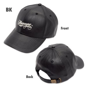 Photo4: MOON Brush Logo Faux Leather Hat