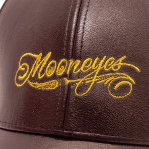 Photo5: MOON Brush Logo Faux Leather Hat