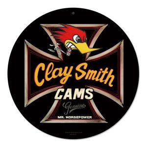 Photo1: Clay Smith Genuine Black Round Metal Sign