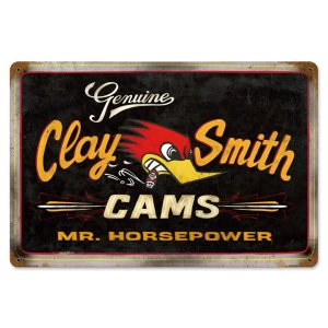 Photo1: Clay Smith Genuine Mr.Horsepower Black Metal Sign
