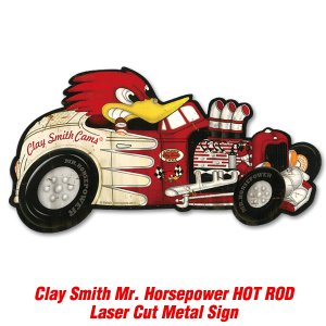 Photo1: Clay Smith Mr.Horsepower Hot Rod Laser Cut Metal Sign