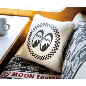 Photo1: MOON Equipped Circle Checker Cushion Cover