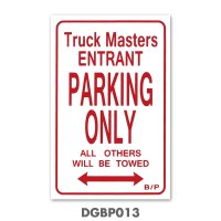 Blue Panic Truck Masters Parking Only Decal