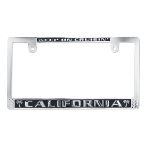 Photo1: CALIFORNIA License Plate Frame CH/BK JPN Size