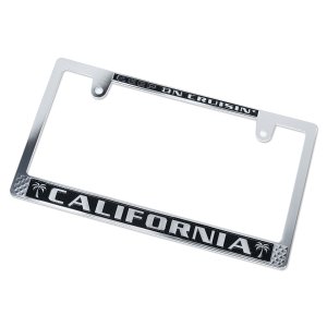 Photo4: CALIFORNIA License Plate Frame CH/BK JPN Size