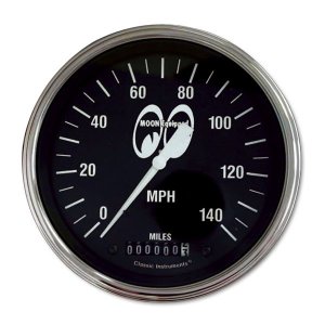 Photo1: MOON Equipped 4 5/8inch 140MPH Speed Meter   (Black)