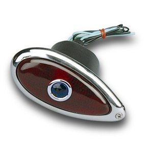 Photo1: 39 Ford Tear Drop Tail Lense  (w/ Wiring , Blue Dot)