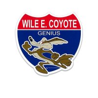 Wile E. Coyote Route Sign Sticker