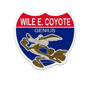 Photo1: Wile E. Coyote Route Sign Sticker