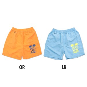 Photo1: MOON Palm Tree Nylon Short Pants