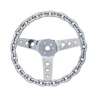 Chain 3 Spoke 11" Chrome Steering Wheel