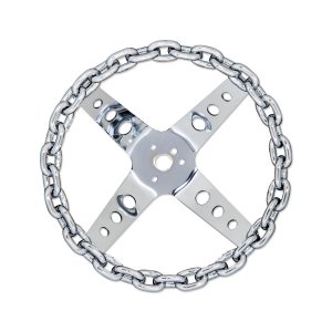 Photo1: Chain 4 Spoke 11" Chrome Steering Wheel