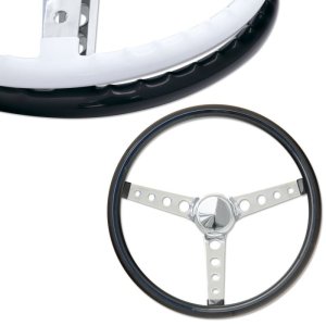 Photo1: MOONEYES ORIGINAL "Finger Grip" Steering Wheel 15" Black (Vinyl Grip)