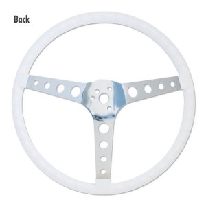 Photo3: MOONEYES ORIGINAL "Finger Grip" Steering Wheel 15" White (Vinyl Grip)