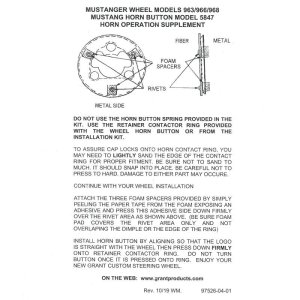 Photo3: GRANT Mustang Horn Button