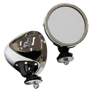 Photo2: Racing Style Mirror Chrome