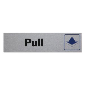 Photo1: Metal Sign Plate Sticker PULL(Horizontal)