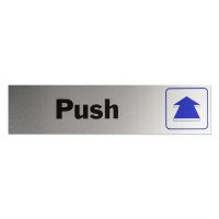 Metal Sign Plate Sticker PUSH (Horizontal)