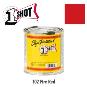Photo1: Fire Red 102  - 1 Shot Paint Lettering Enamels 237ml