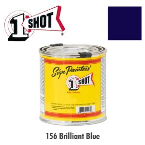 Photo1: Brilliant Blue 156 - 1 Shot Paint Lettering Enamels 237ml