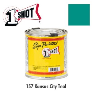 Photo1: Kansas City Teal 157 - 1 Shot Paint Lettering Enamels 237ml