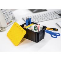 Tool Box Black Bin with Yellow Lid 0.7L (0.75 QT)
