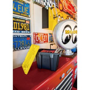Photo1: Tool Box Black Bin with Yellow Lid 2.3L (2.5 QT)