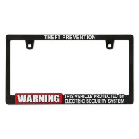 Raised WARNING Security THEFT PREVENTION License Plate Frame