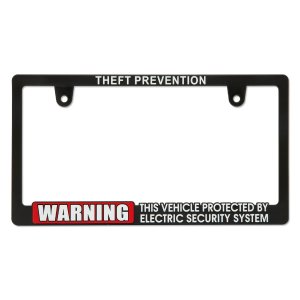 Photo1: Raised WARNING Security THEFT PREVENTION License Plate Frame