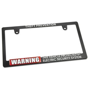 Photo4: Raised WARNING Security THEFT PREVENTION License Plate Frame